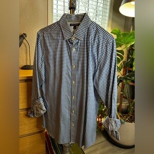 Banana Republic Navy and White Checkered Shirt